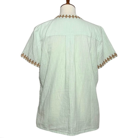 Tolani Collection Short Sleeve Embroidered Top 100% Cotton Boho Size Medium - Picture 6 of 9